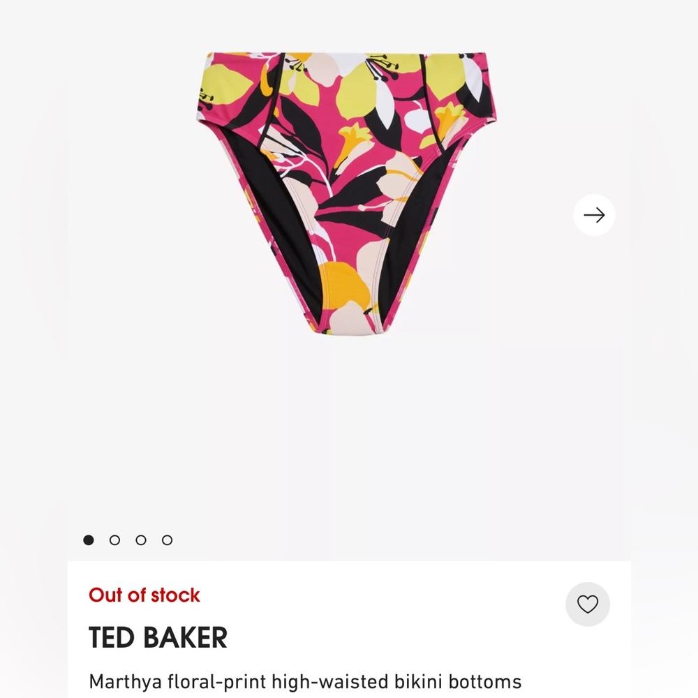NWT Ted Baker London High Waisted Bikini Bottom